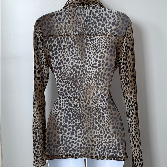 Animal Print Faux Wrap Top - Picture 6 of 10